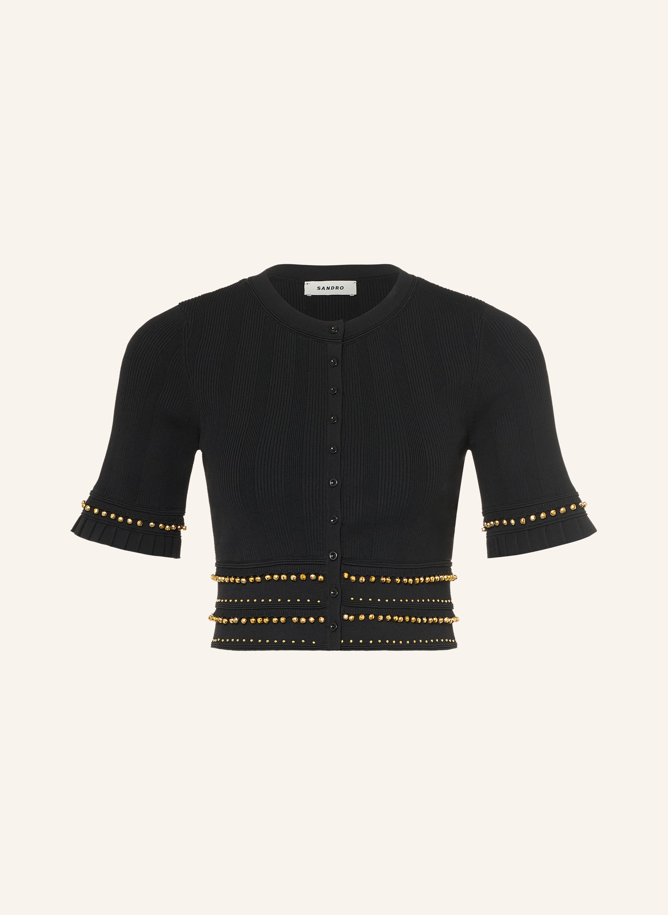 SANDRO Cropped-Bluse mit Nieten