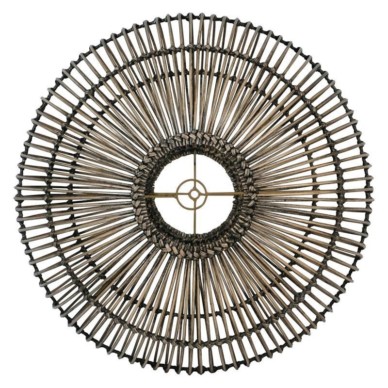 - Abat-jour rond en rotin