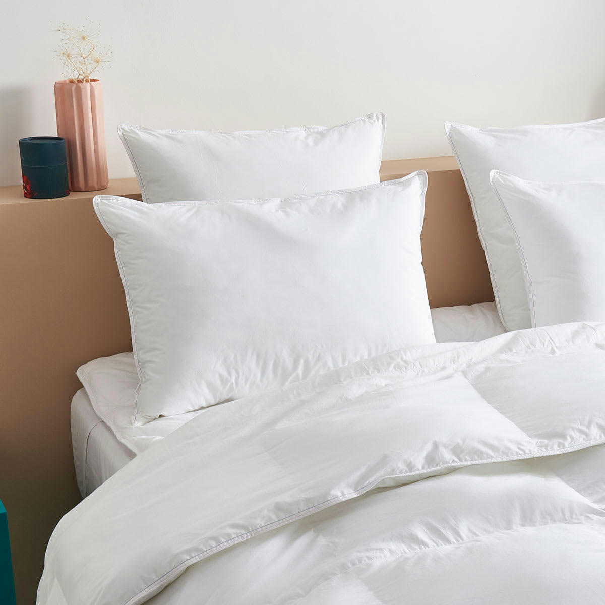 LUCIEN - Oreiller MOELLEUX Sensation Duvet - Coton  60x60 cm - Wake Me Green