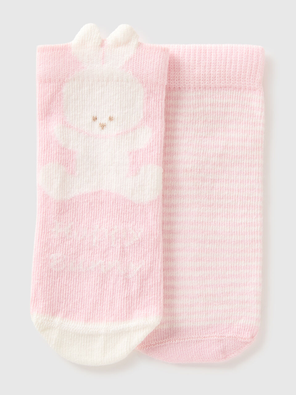 Set of socks with stripes and bunny