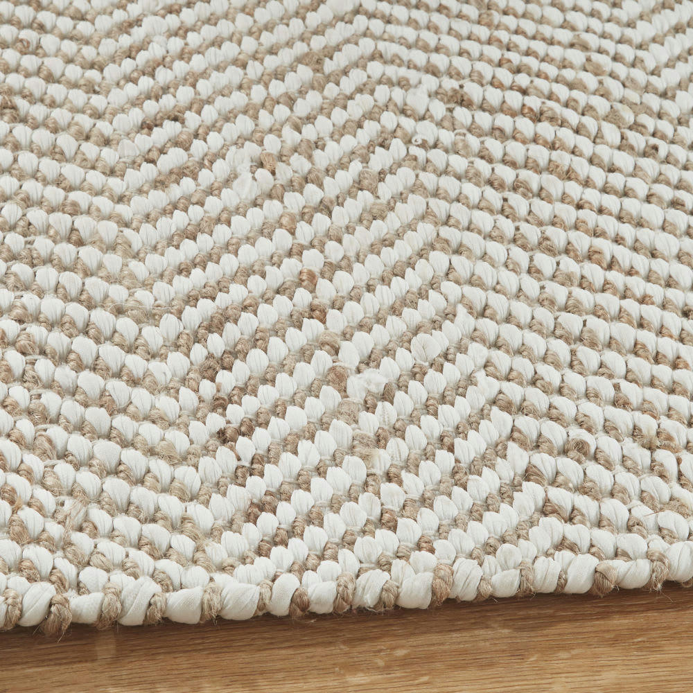 BARCELONE - Tapis en coton recyclé et jute tissés 200x200