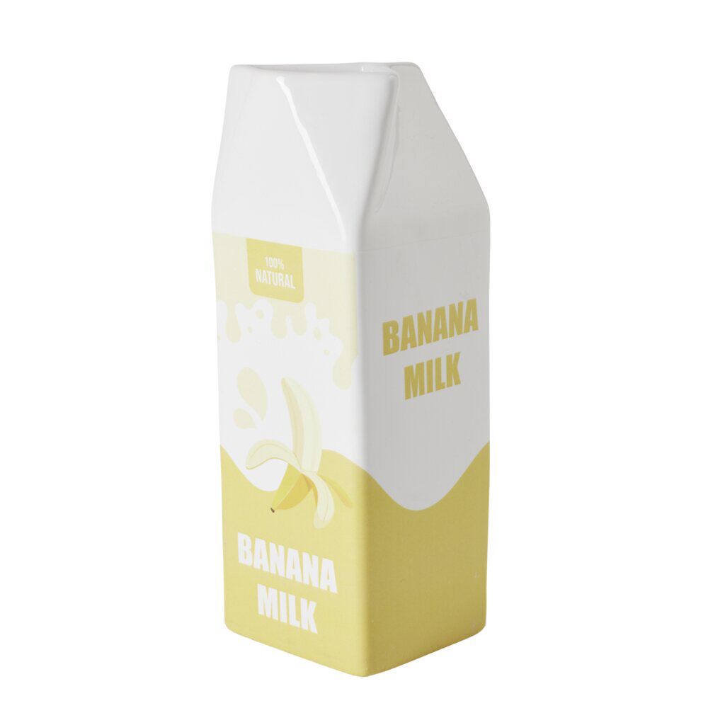 Vase céramique forme brique de lait Banana Milk 7x7xH21cm