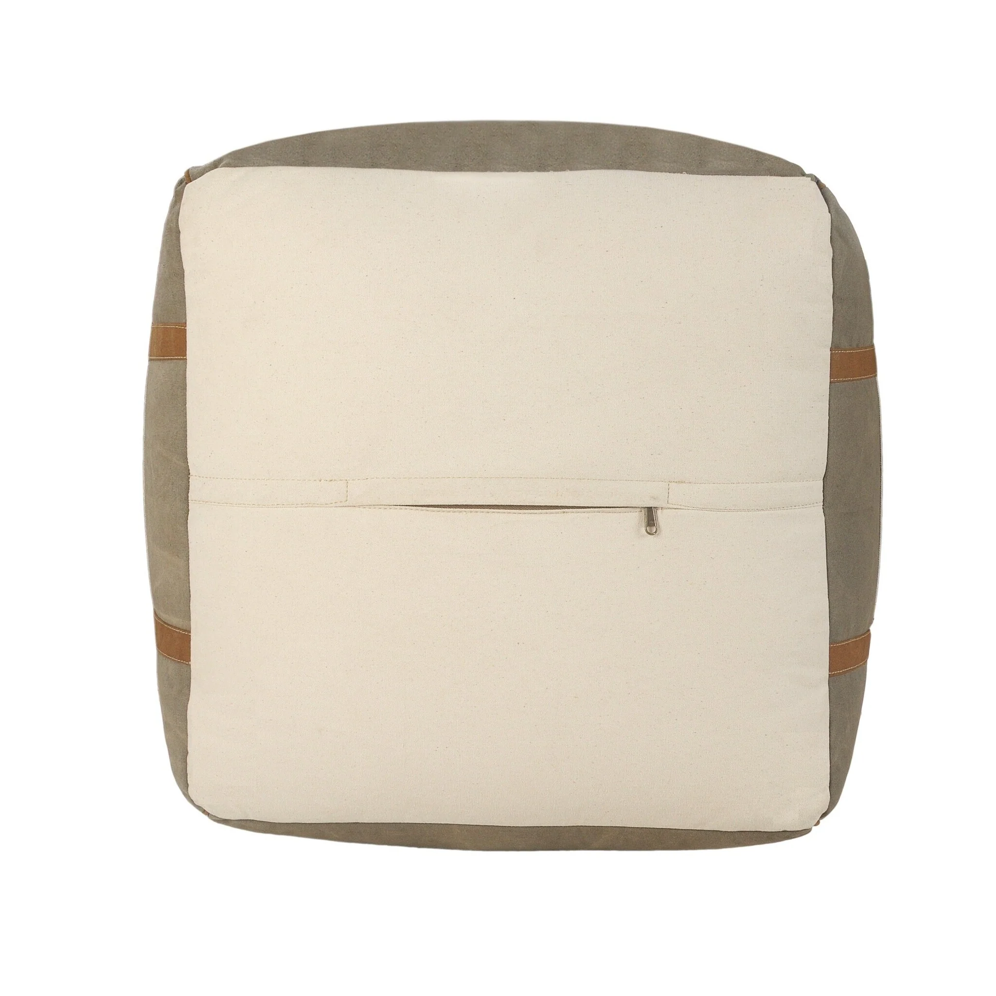 Modern 20 Grey Cotton Blend Ottoman for Seating and Footrest