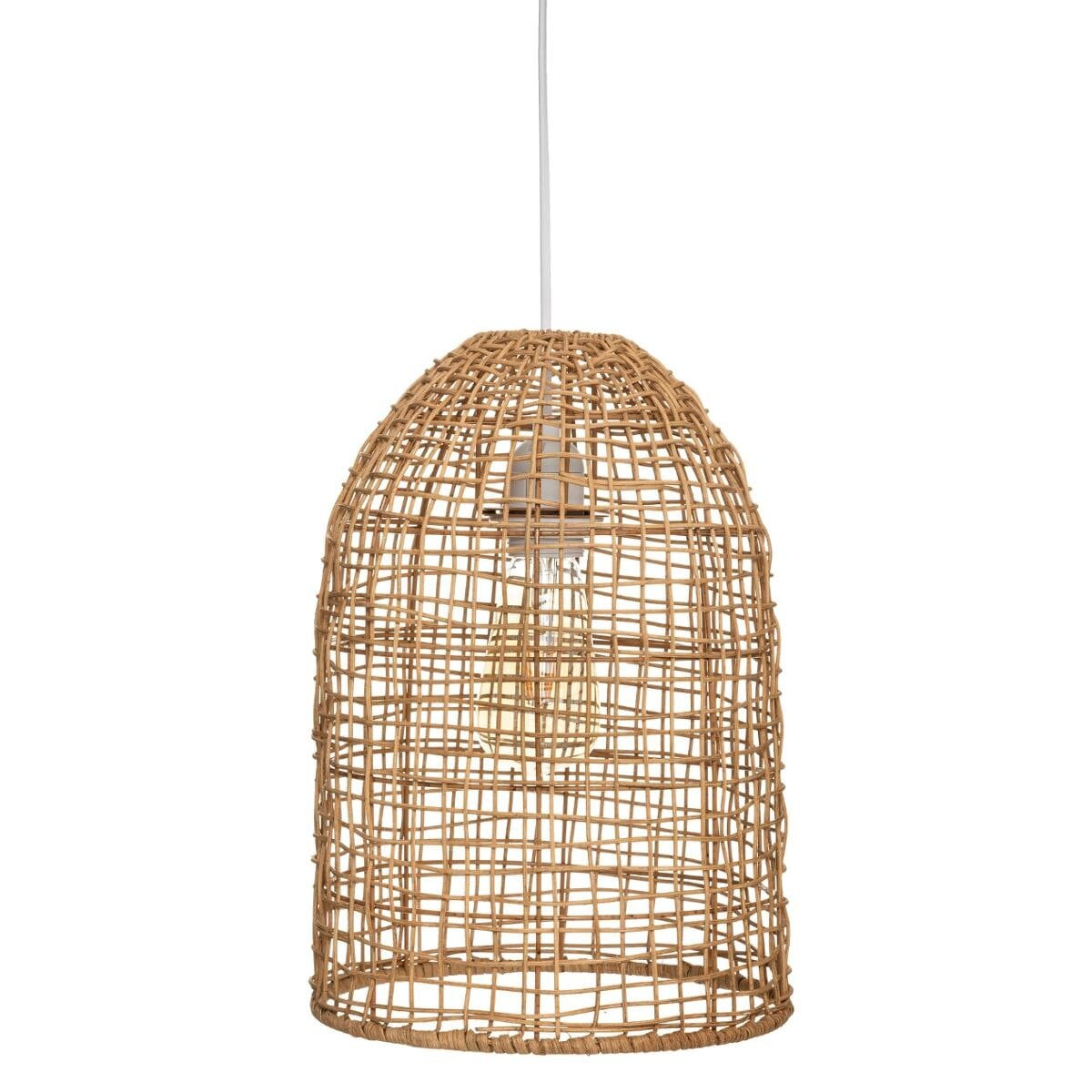LAMPA WISZĄCA Karla rattan 24 cm naturalna regulowany kabel