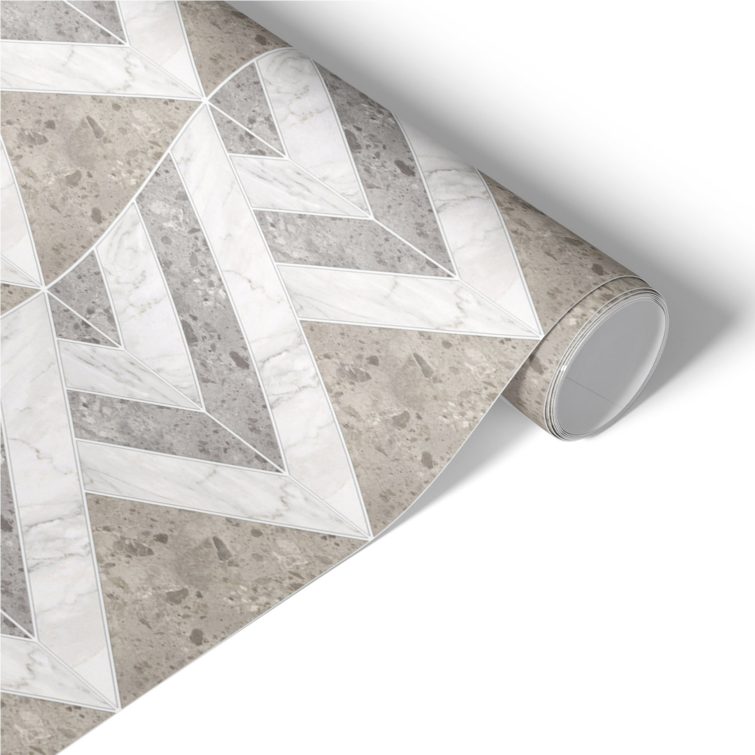 Okleina na meble Beżowo-szara geometria 50x100 Folia samoprzylepna