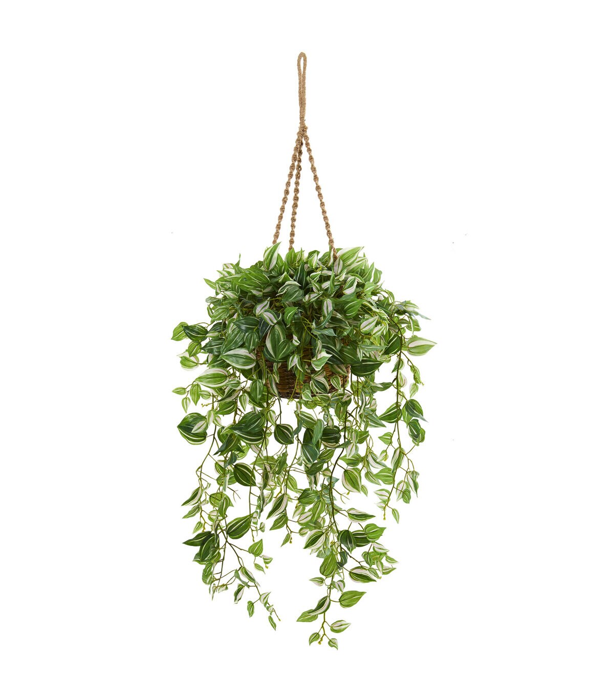 Nearly Natural 51 Real Touch Wanering Jew Plant in Hanging Basket