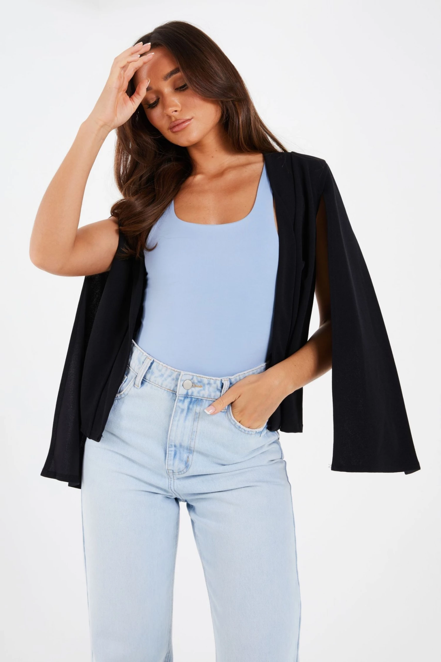 Quiz Black Split Sleeve Blazer