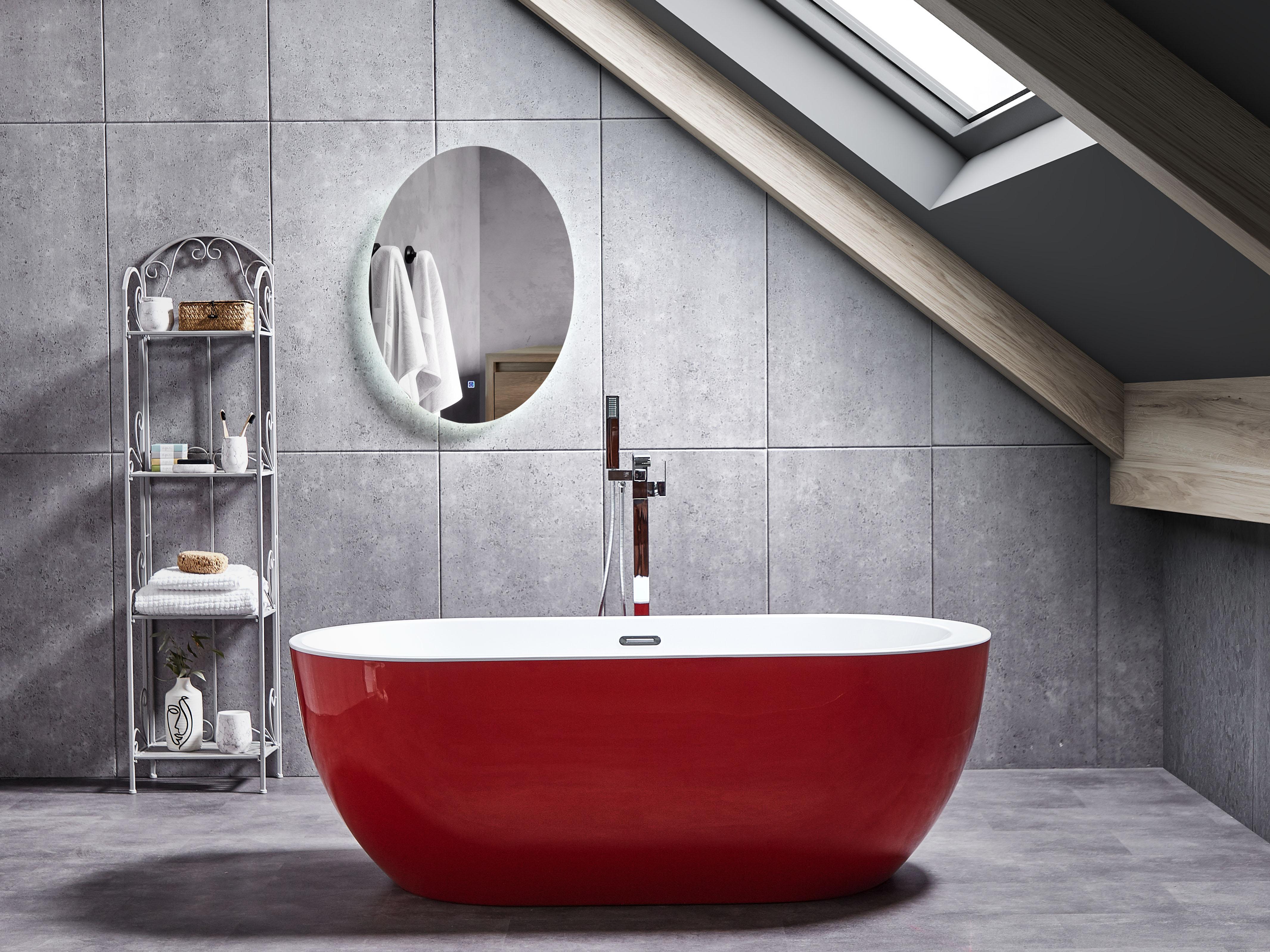 Freestanding Bathtub NEVIS 1600 x 750 mm Red