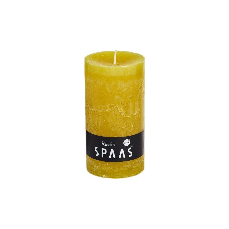 Bougie rustique Cylindre jaune automne Ø 7 x 13 cm