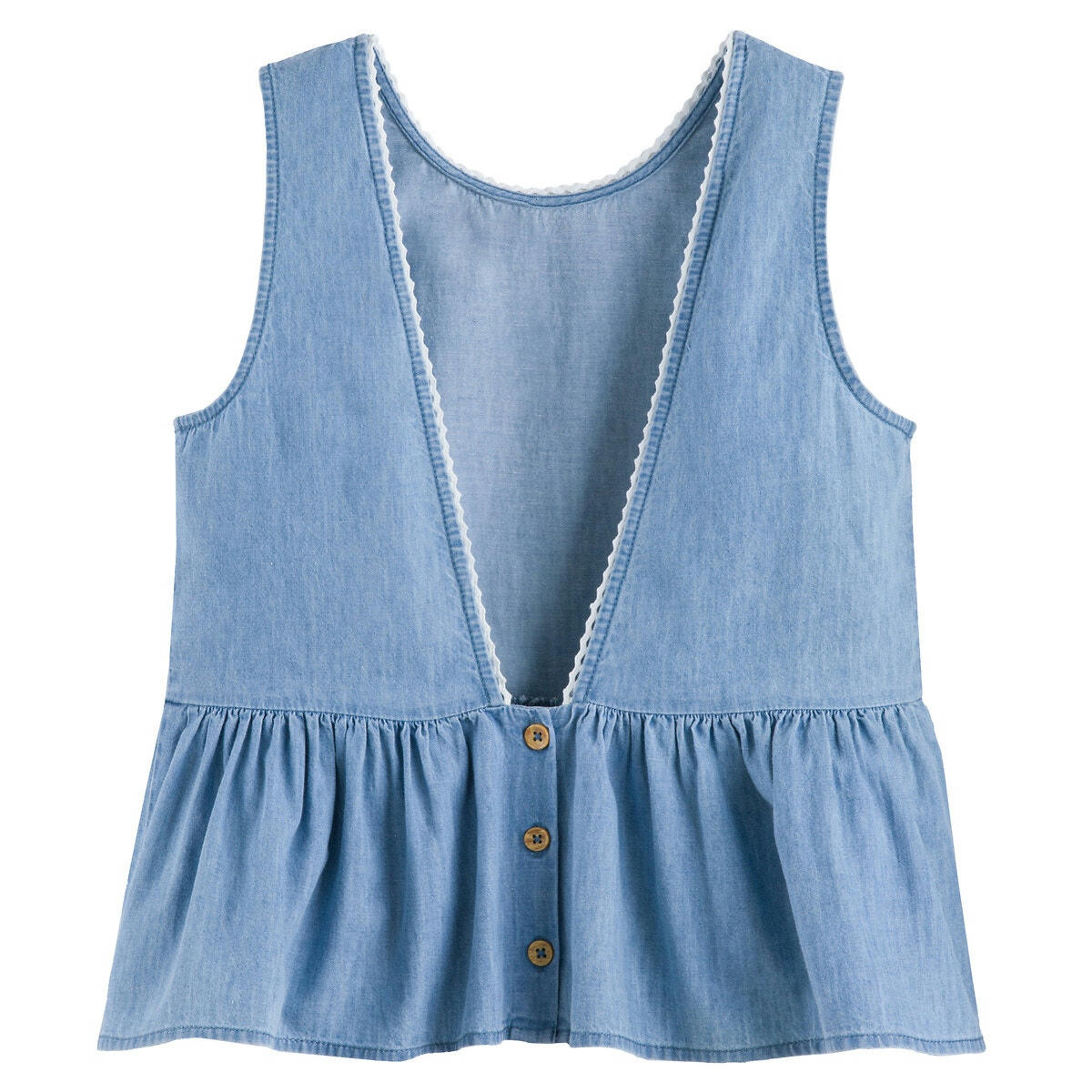 Blouse sans manches en denim léger
