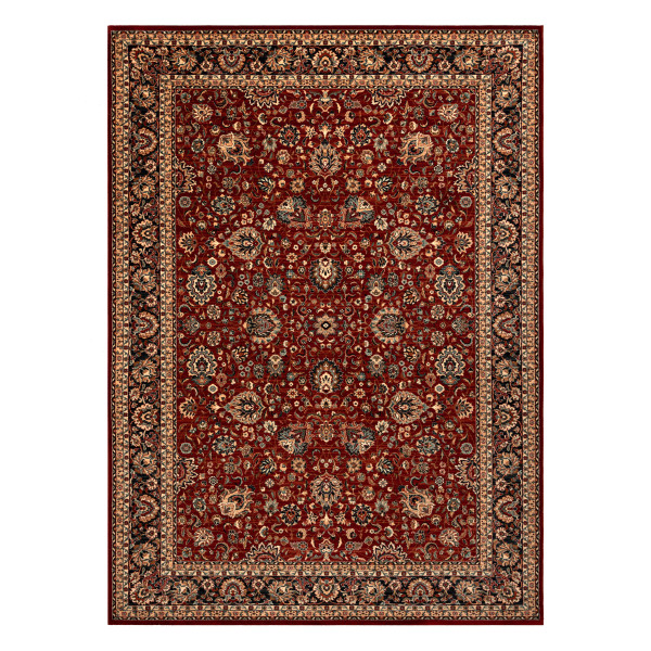 Dywan wełniany KASHQAI 4362 300 ornament bordo / czarny 67x130 cm