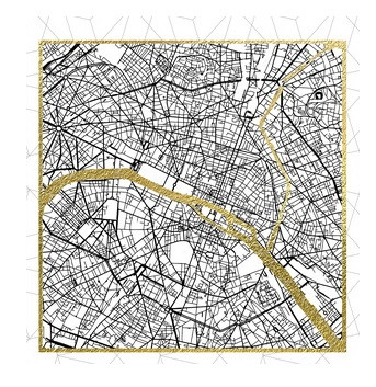 Obraz 45x60x1,8cm PLAN MIASTA PARIS wyprzedaż