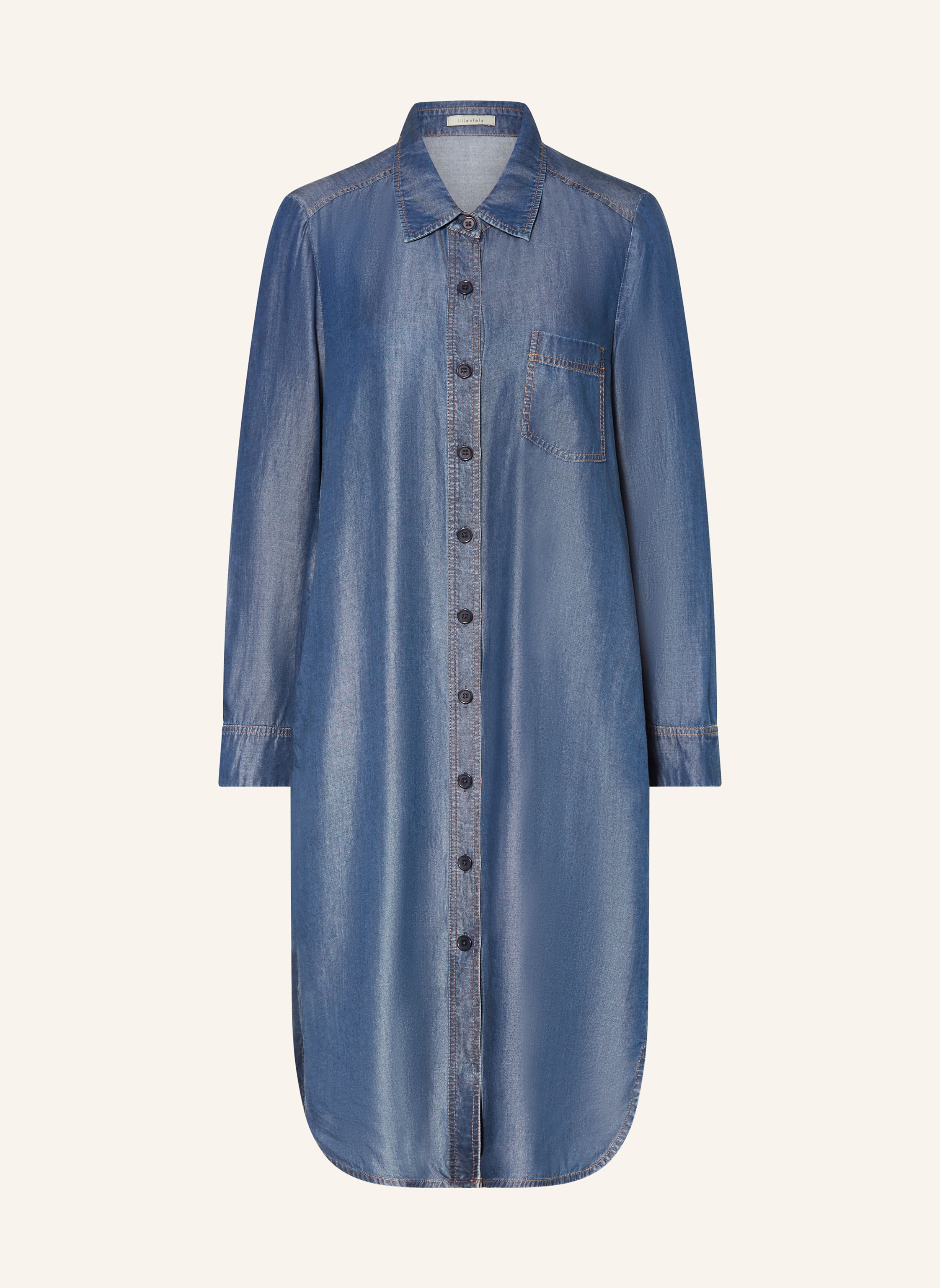 lilienfels Hemdblusenkleid in Jeansoptik