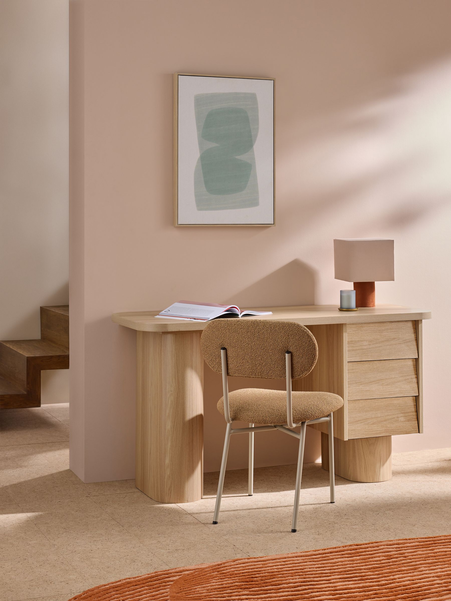 Kain Storage Desk in Light Oak Effect