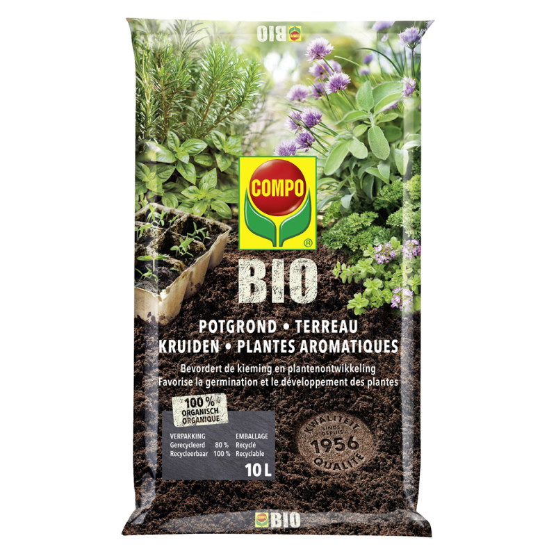 Terreau pour plantes aromatiques Bio 10 L COMPO