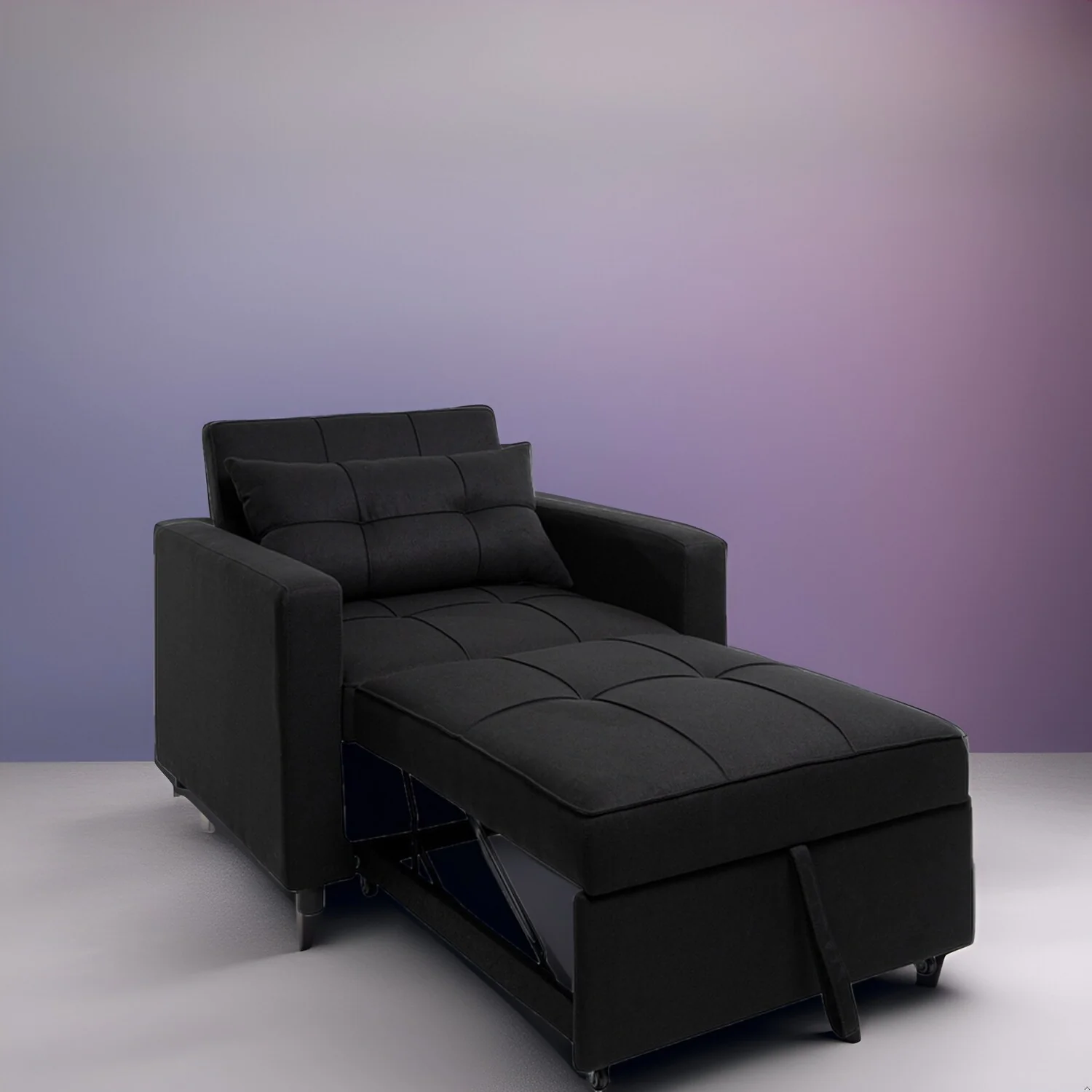 3-in-1 Convertible Recliner Chair Bed - Modern Upholstered Foldable Sleeper Lounge Sofa for Small Spaces