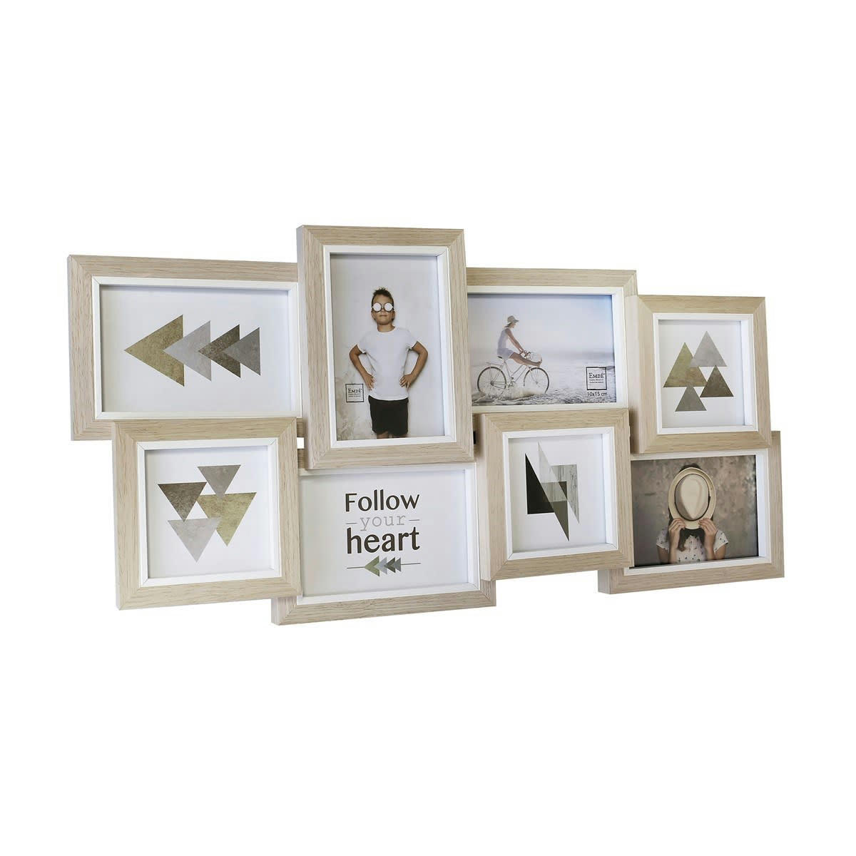 CADRE MULTIVUES LISERÉS 8 PHOTOS - Cadre multivues bois 30x61cm