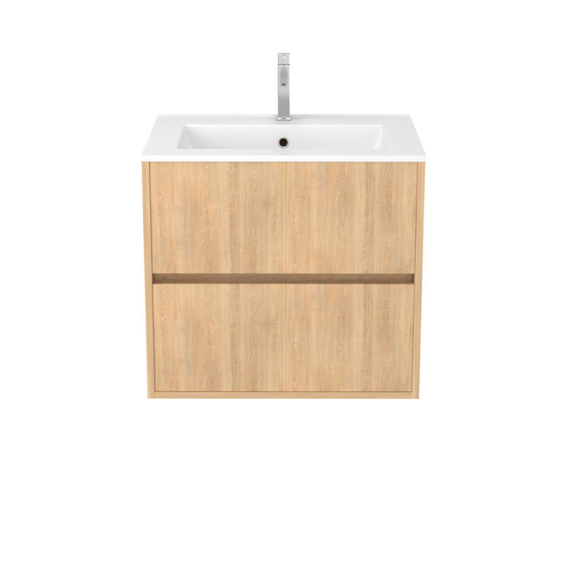 Meuble sous-plan Atos avec 2 tiroirs chêne clair 60 cm AURLANE
