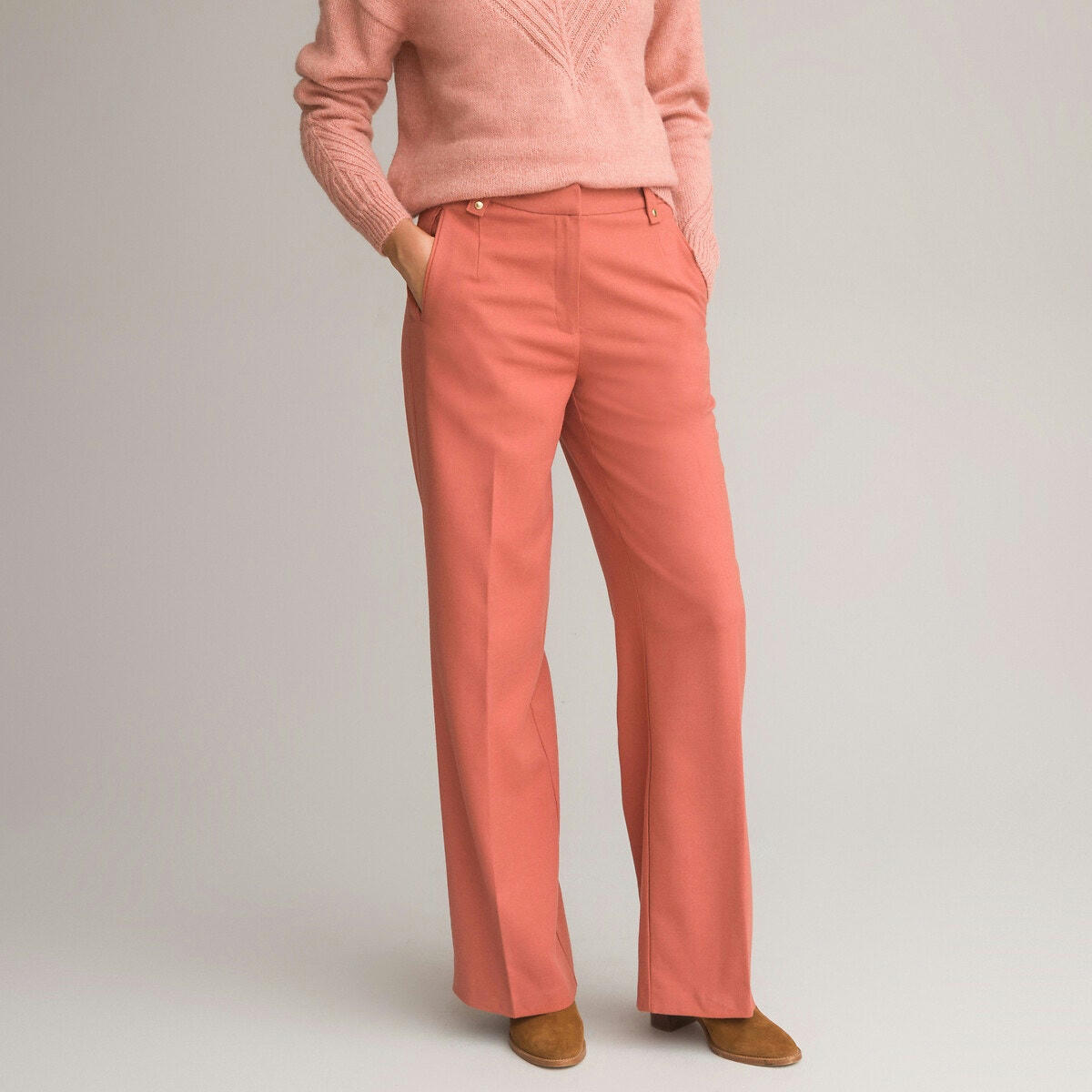 Pantalon large esprit flanelle