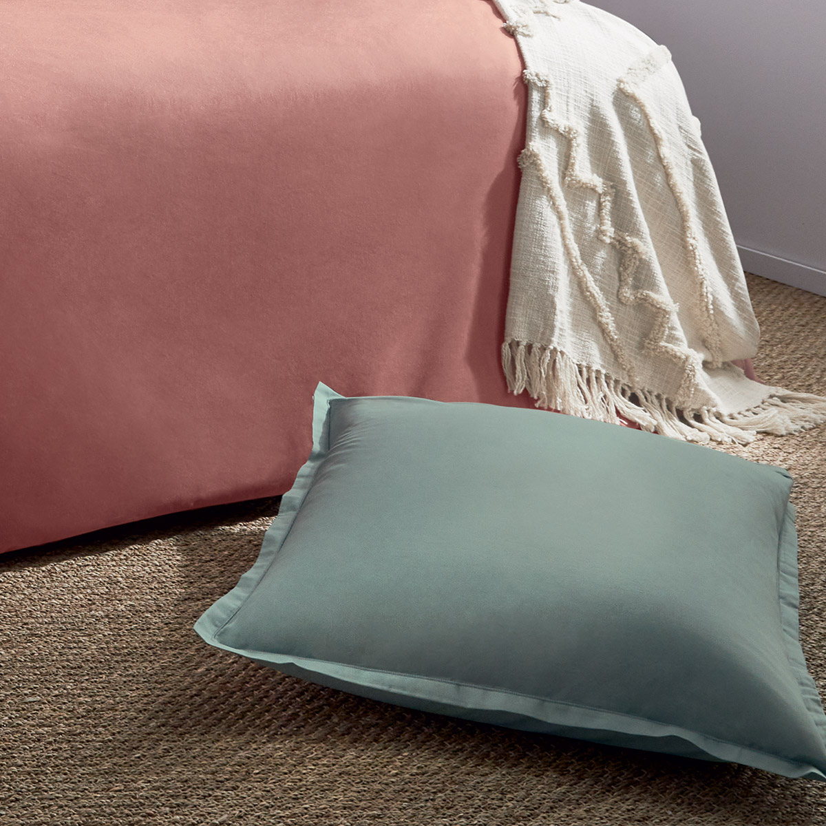 Pillowcase, cotton Celadon blue, 63x63 cm