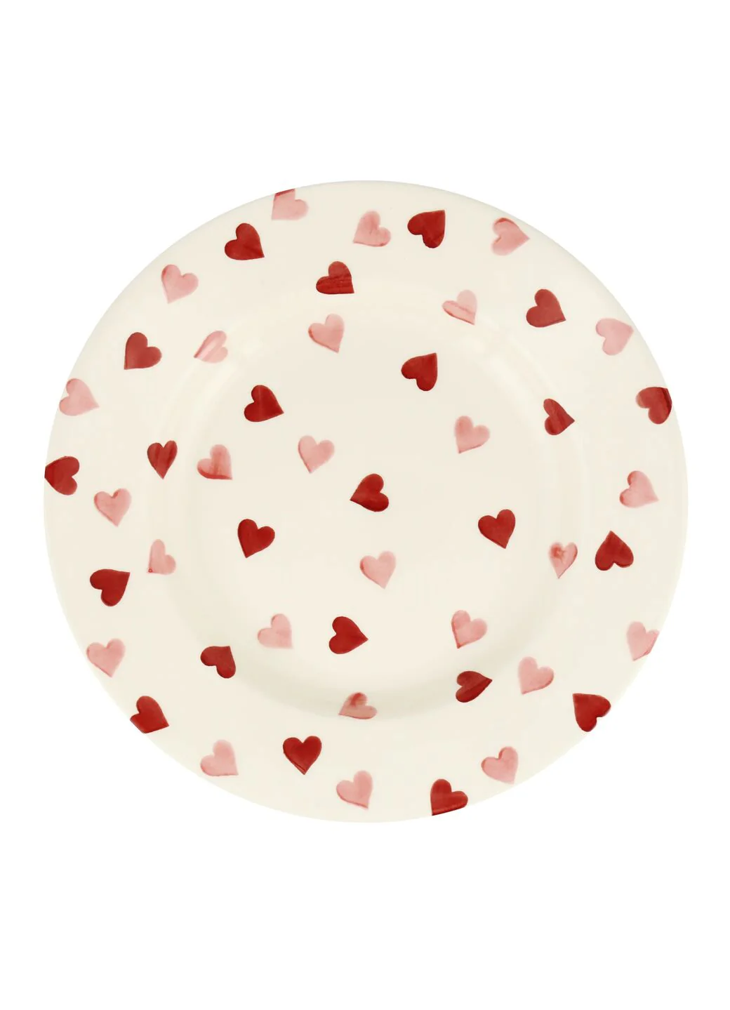 Seconds Pink Hearts Large Dinner Plate, 10.5 Inch