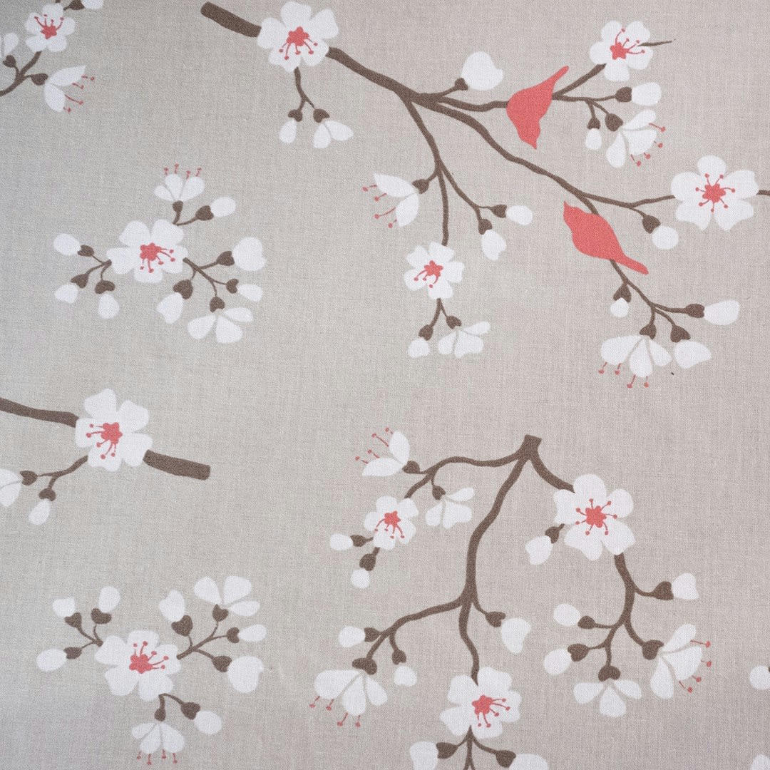 CERISIER - Nappe enduite ronde 160 x 160 cm taupe