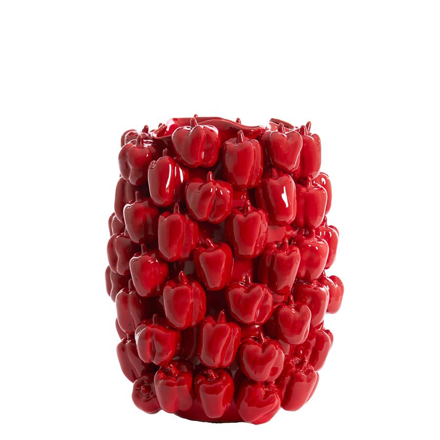 Light & Living - Bellpepper vaas keramiek - glanzend rood