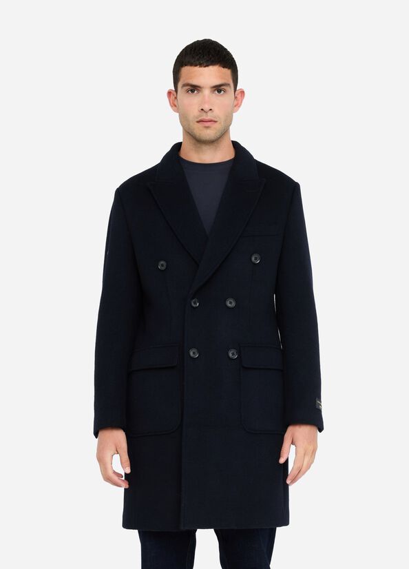 Cappotto doppiopetto in lana e cashmere