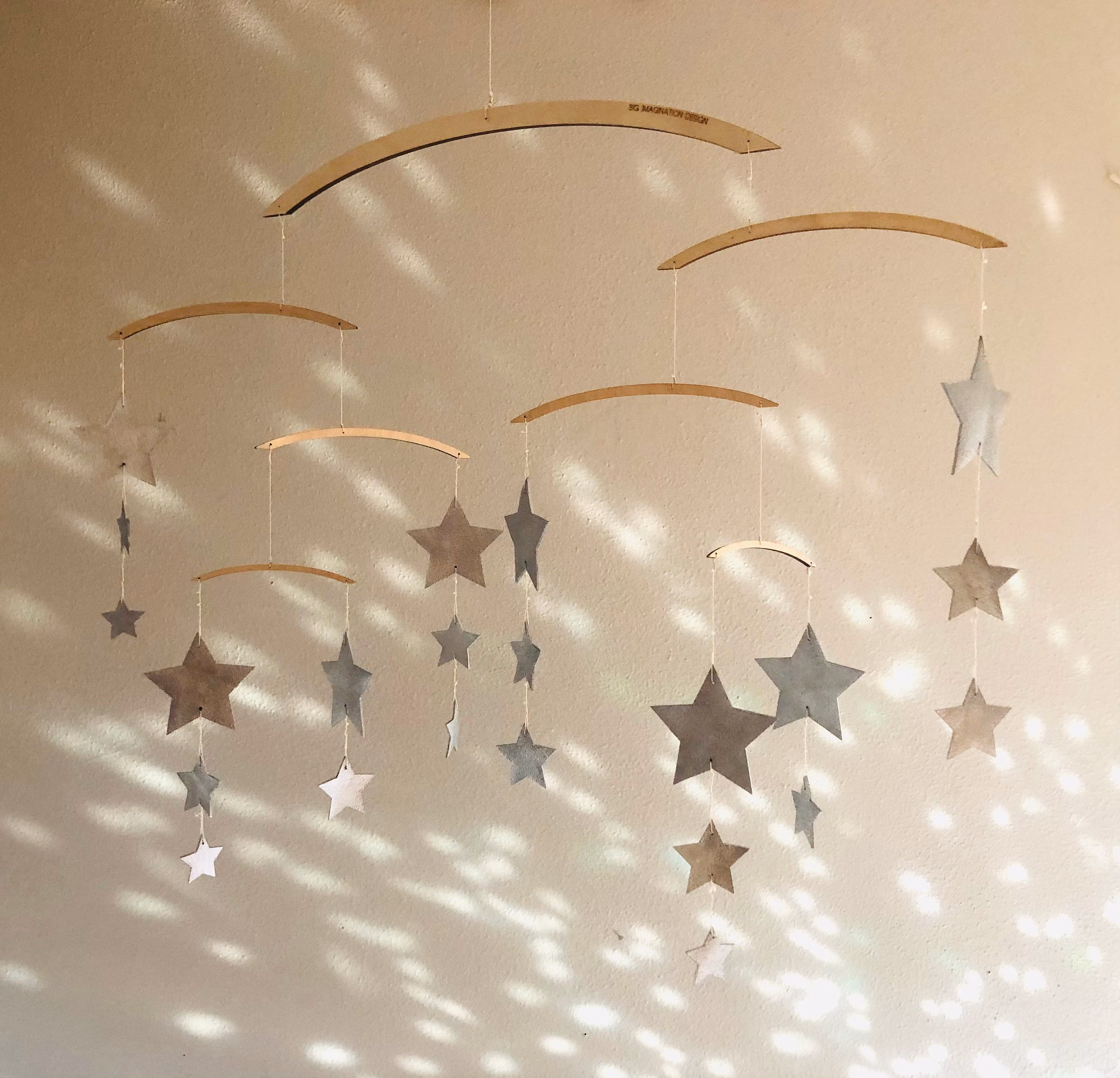 Starry Starry Night Large Mobile - Star Mobile - Baby Mobile - Celestial Mobile - Kids Mobile - Silver Star Mobile