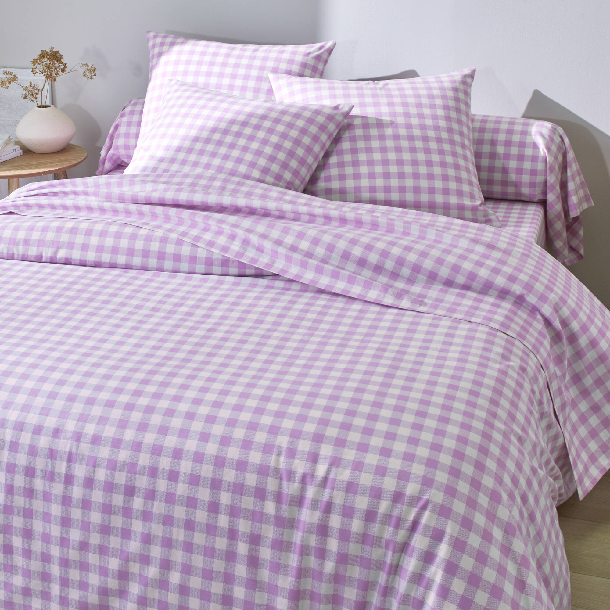 Linge de lit Lou imprimé carreaux - en coton