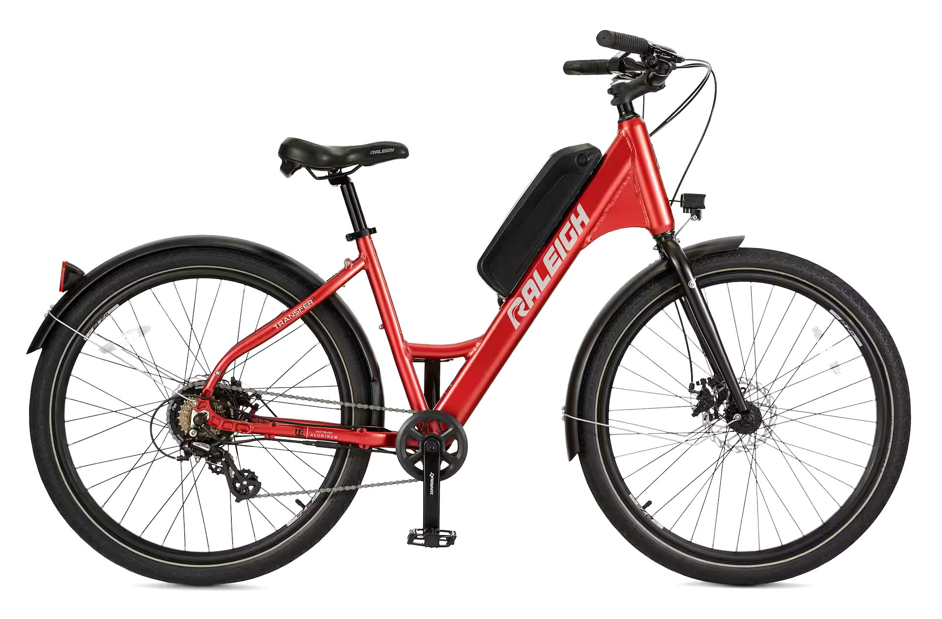 Raleigh Delta-E Adult Bike, 250 W Motor, Aluminum Frame, 27.5-in, Red