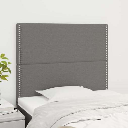 NNEVL Headboards 2 pcs Dark Grey 80x5x78/88 cm Fabric
