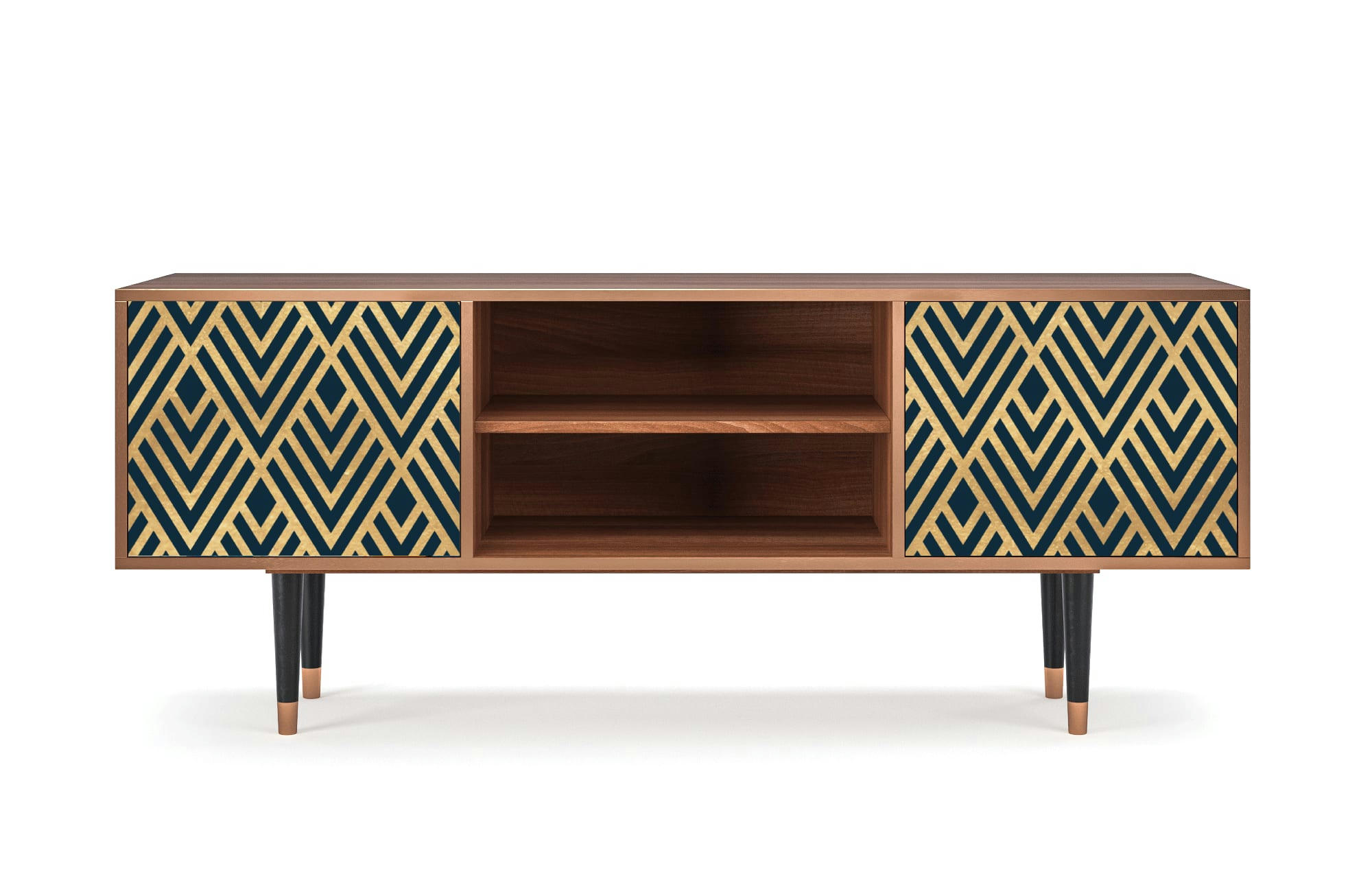 EGYPT TRIANGLES - Meuble TV  bleu 2 portes L 170 cm