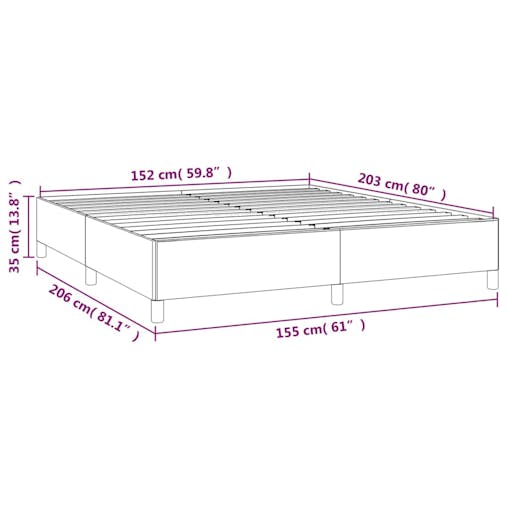 NNEVL Bed Frame Dark Grey 152x203 cm Queen Fabric