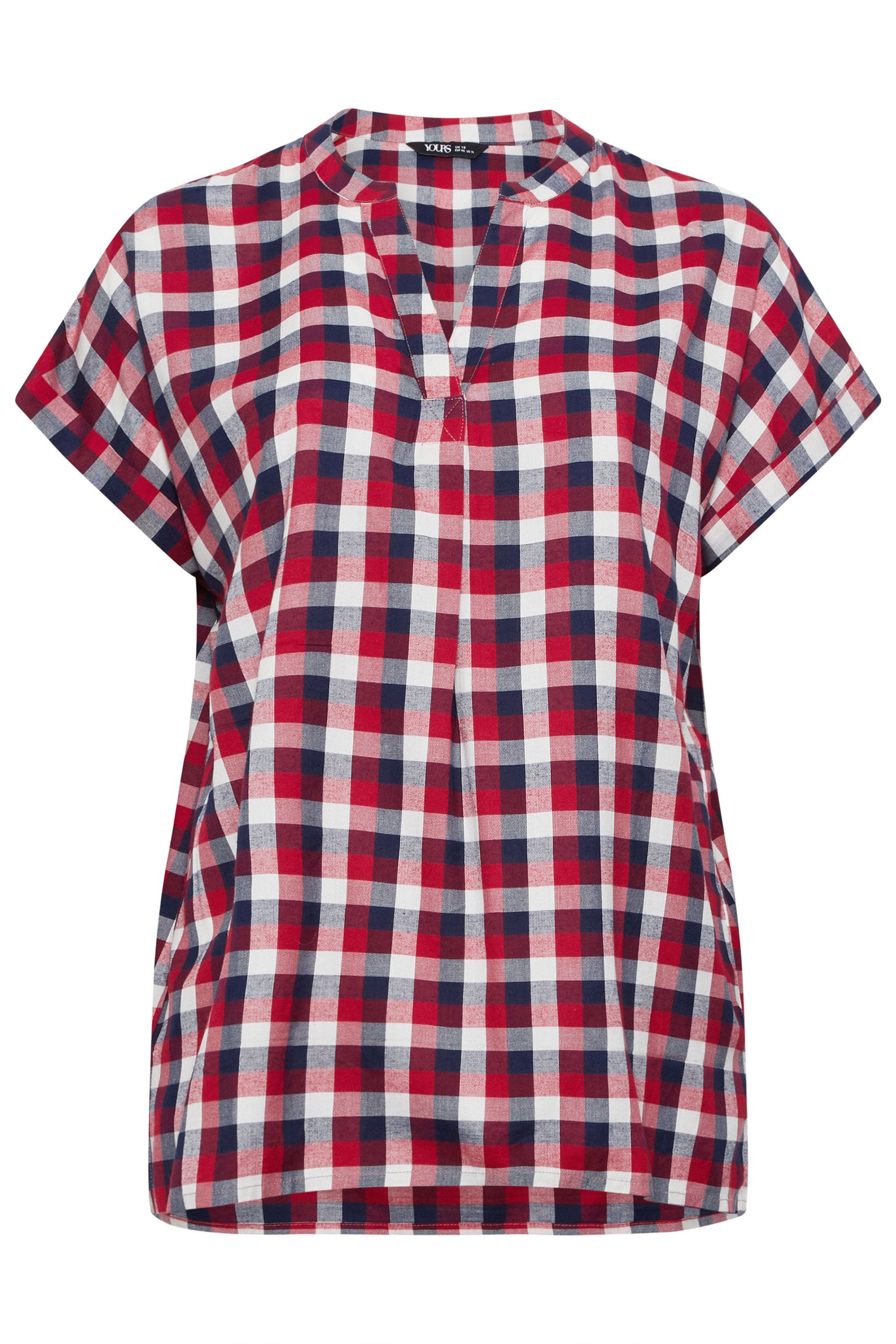 Yours Check Overhead Half Placket Shirt