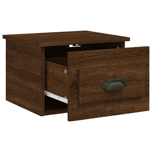 NNEVL Wall-mounted Bedside Cabinets 2 pcs Brown Oak 41.5x36x28cm