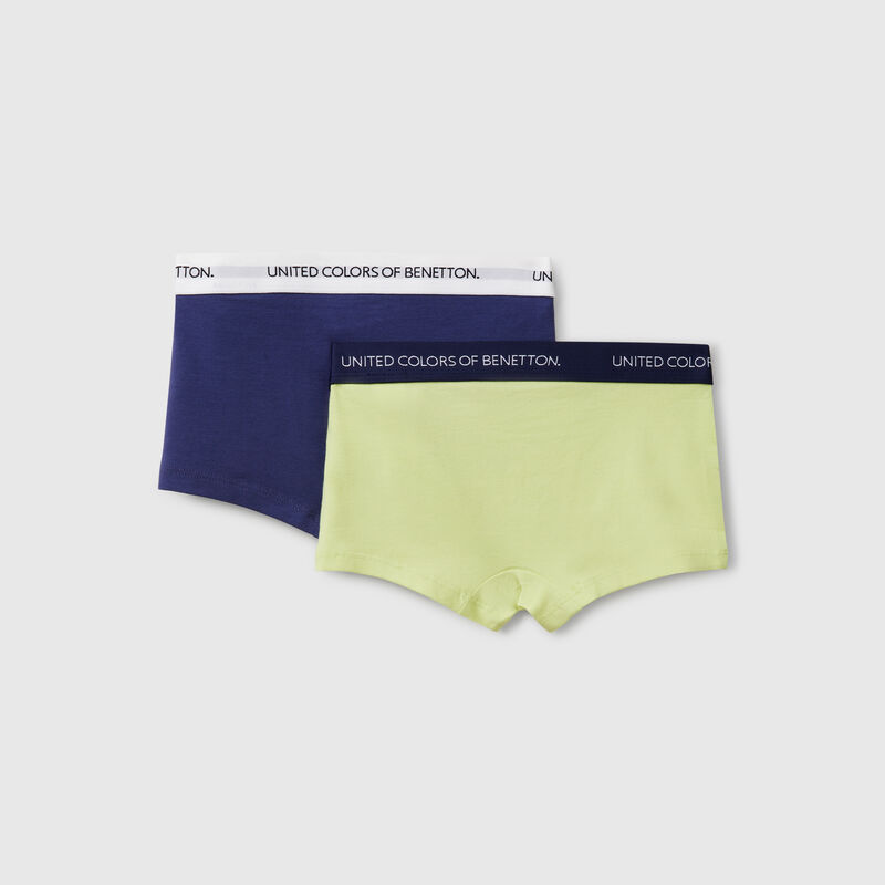 Two boxers with logoed elastic
