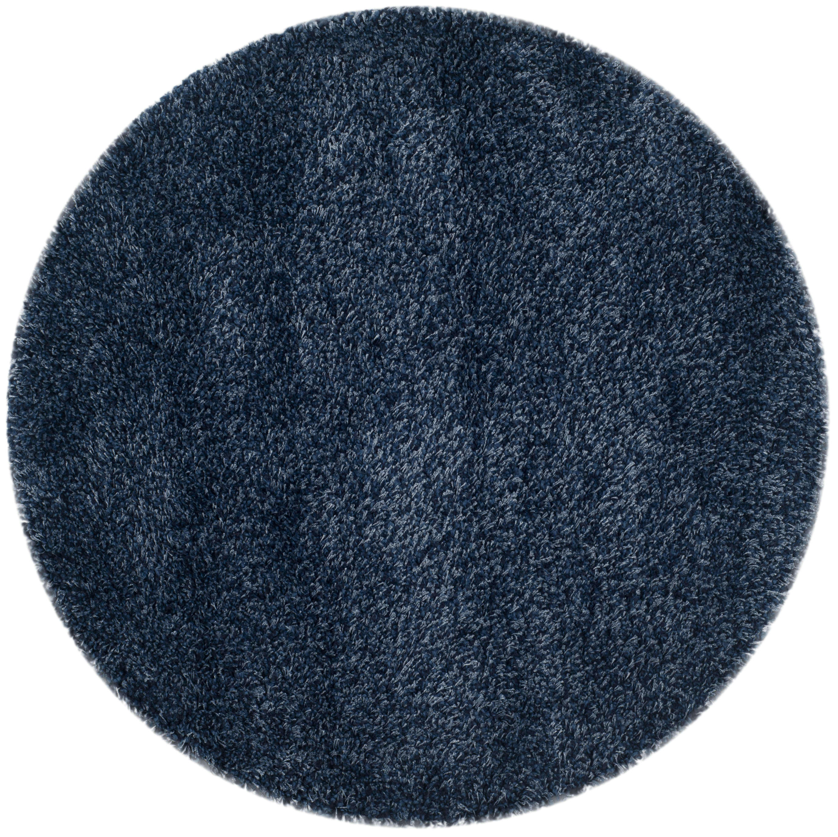 CALIFORNIA SHAG - Tapis de salon interieur en bleu marine, 122 x 122 cm