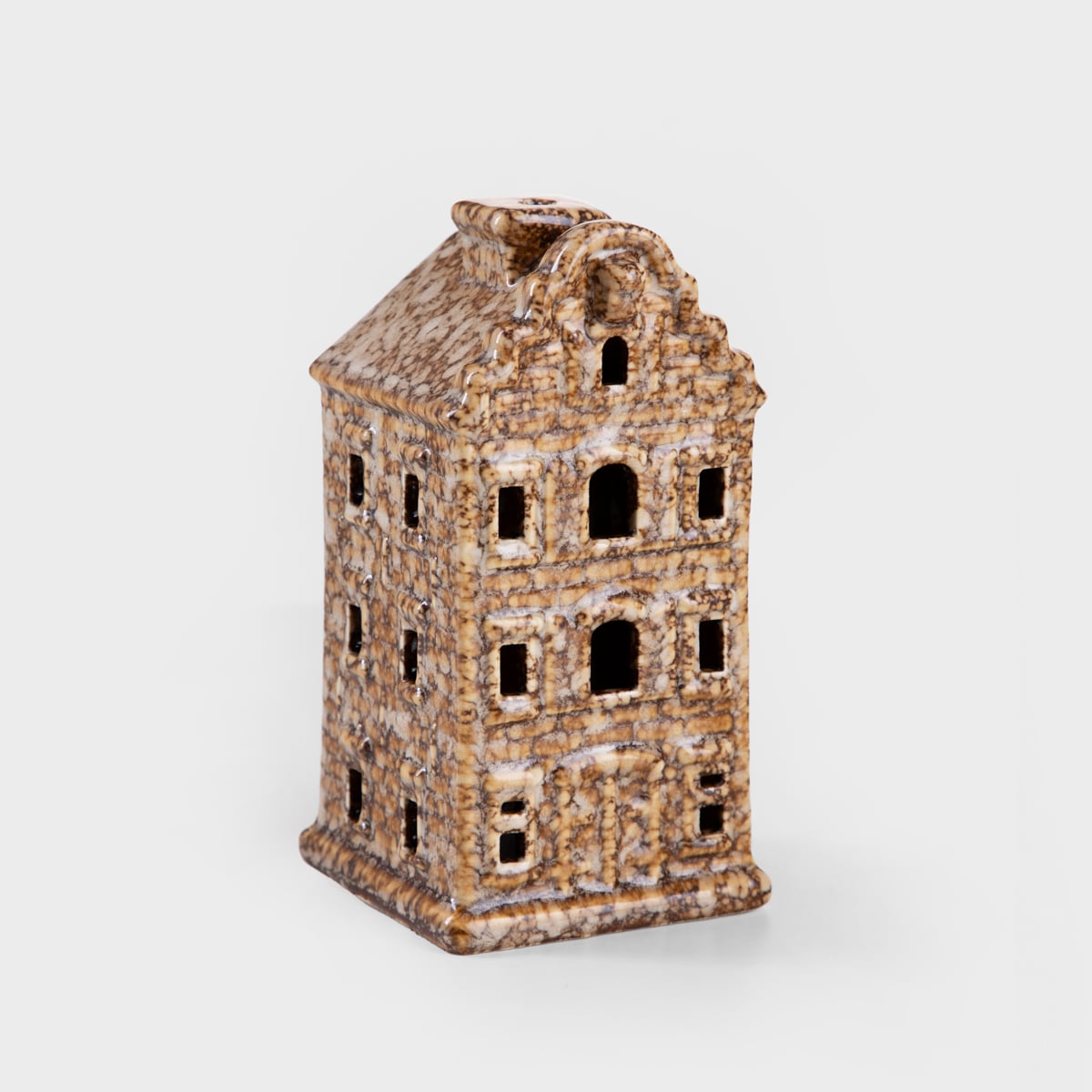 Domek LED CRISPO ceramiczny brązowy 7x7x14 cm