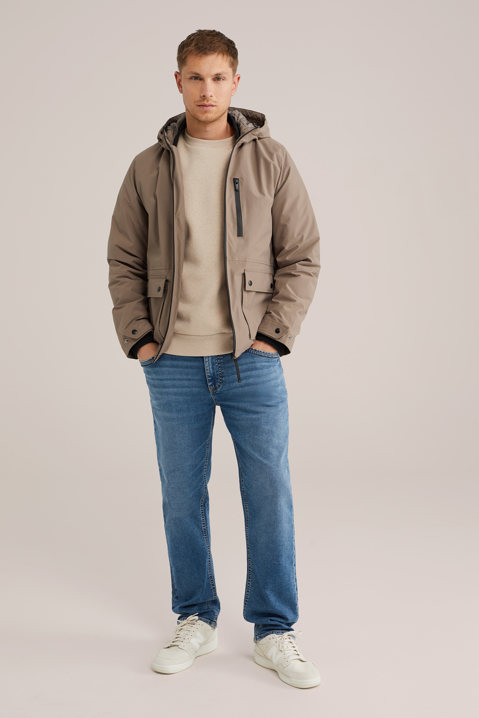 Heren waterafstotend jack met capuchon