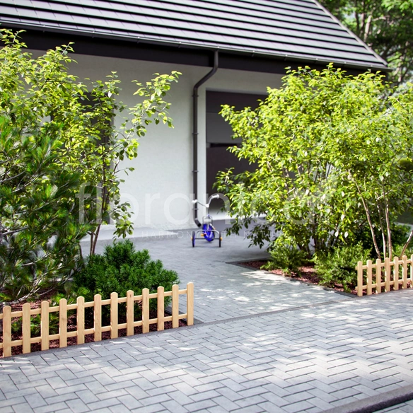 Gartenzaun, Steckzaun zum Abgrenzen 1 STK 104cm Höhe 40cm Natur