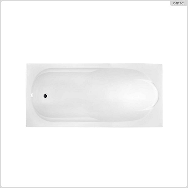 Baignoire rectangulaire - 140 x 70 cm - sans Habillage - avec Pieds - Repose-tête - Vidage Chrome - BONA