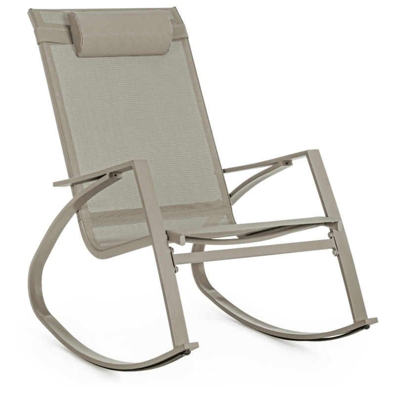 DEMIS - Rocking chair d'extérieur en acier beige