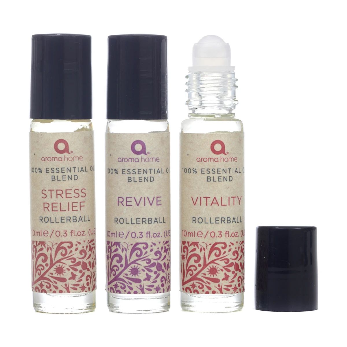 Aroma Home Essential Oil Therapy Collection Mood Booster Roller Ball Gift Set