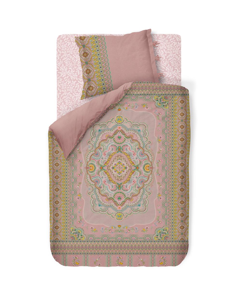 Pip Studio hoeslaken Pip Leafy - 100x200/210/220 cm - roze