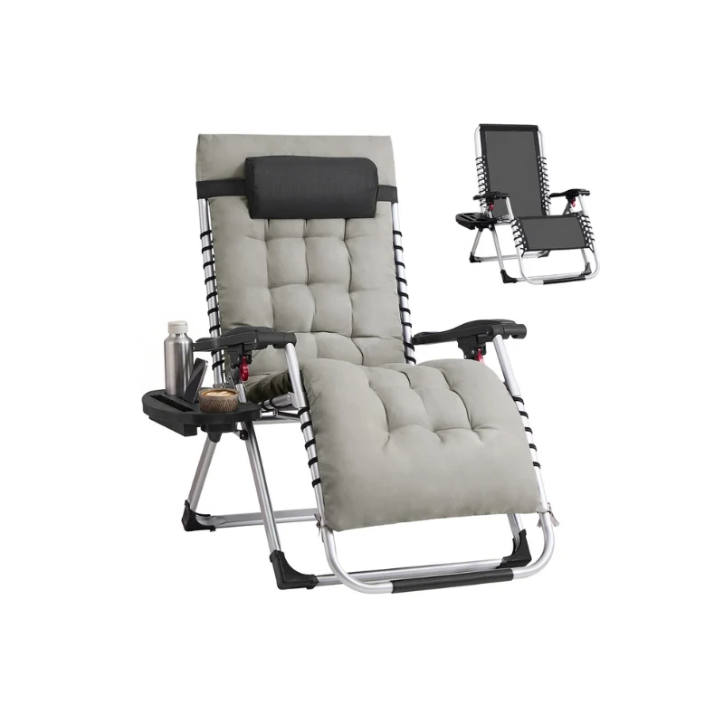 Chaise Longue Pliante avec Coussin Amovible