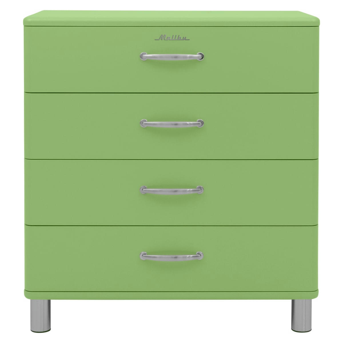 MALIBU - Commode style rétro 4 tiroirs 86cm vert