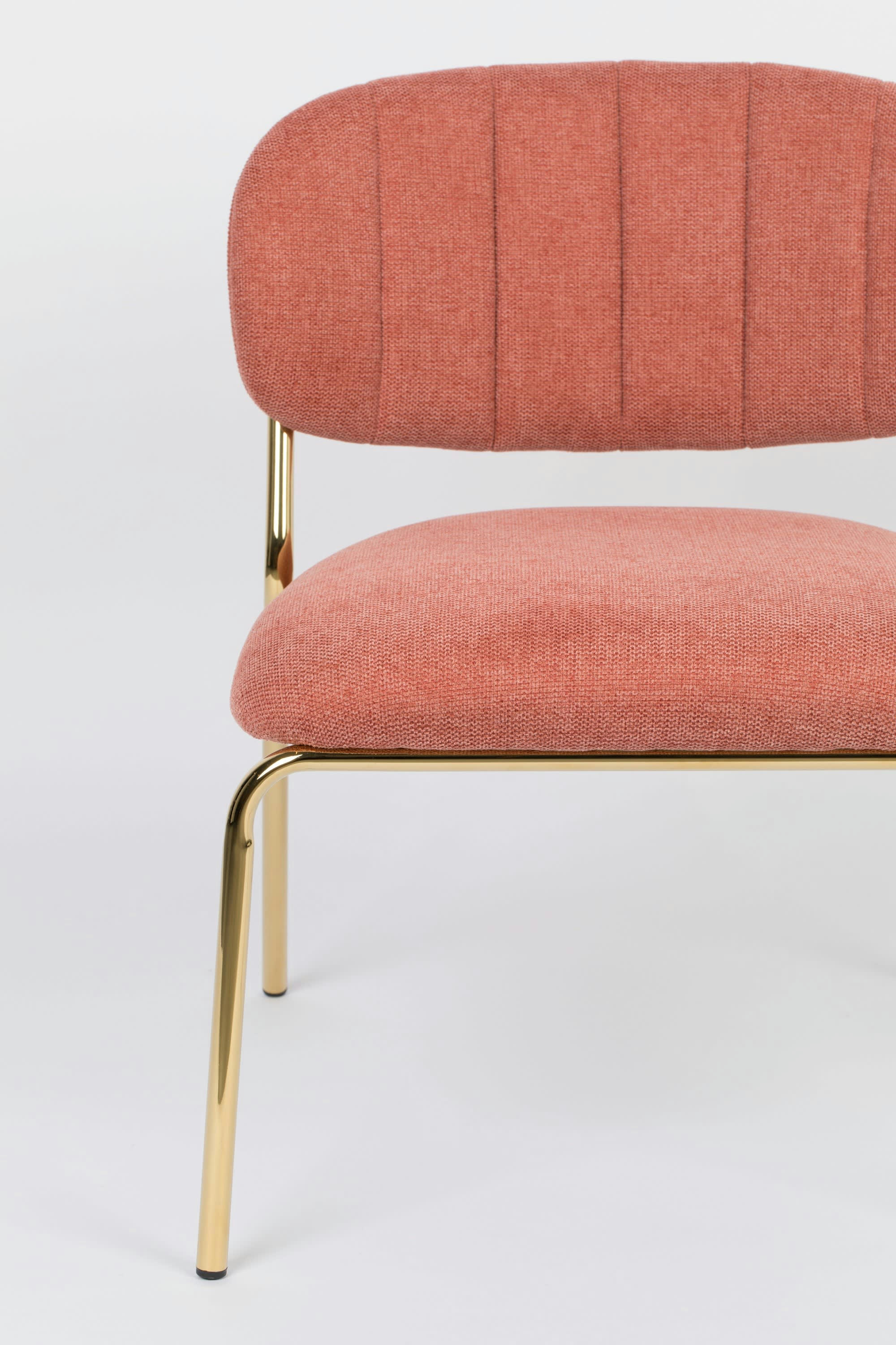 JOLIEN - Chaise profonde en tissu rose