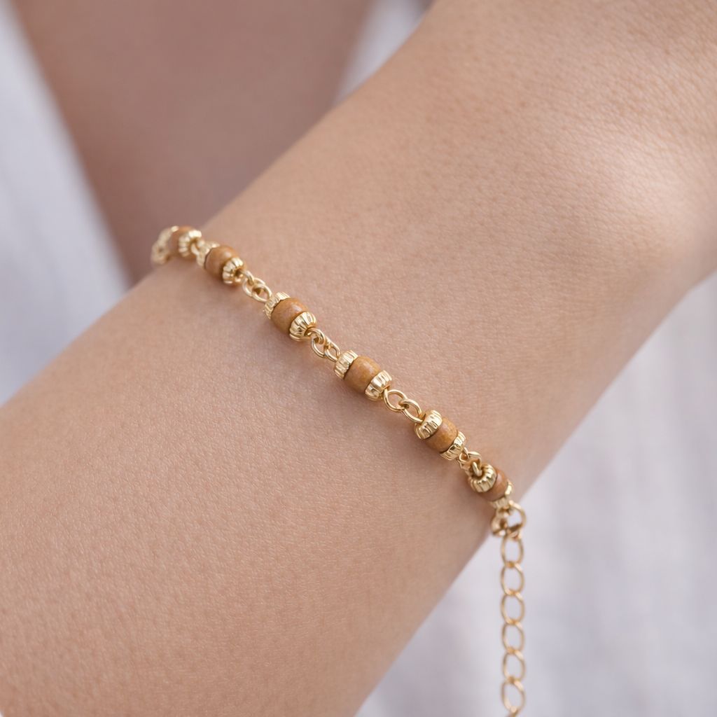 The Colourful Aura Gold Plated Rudraksha Bead Adjustable Bracelet