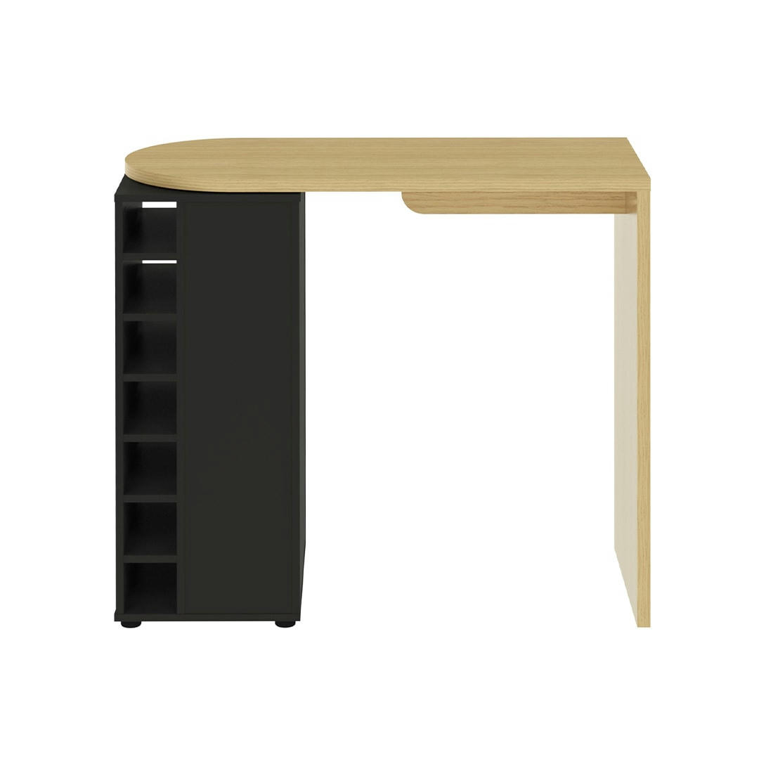 ROLL - Meuble bar  placage chêne clair et noir